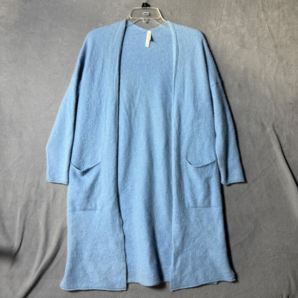 Van Winkle & Co Sweaters - Van Winkle & Co 100% Cashmere Longline Open Cardigan Duster Blue XL